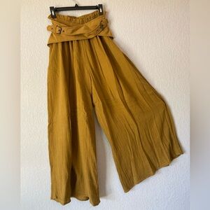 Free People double belt wide legged linen pants